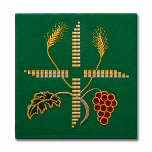 Palla vyšívaná zelená 11-24